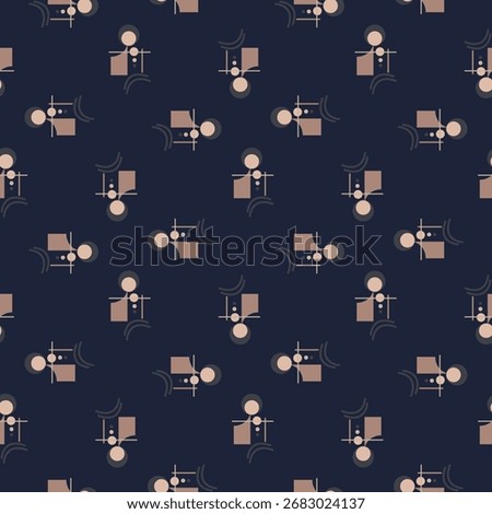 Textile motif seamless pattern. Abstract line shape geometric motif basic pattern continuous background. Man shirt all over print block. 