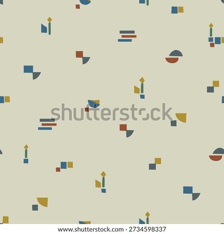 Textile motif seamless pattern. Abstract line shape geometric motif basic pattern continuous background. Man shirt all over print block. 