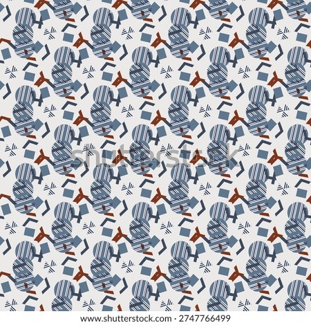 Textile motif seamless pattern. Abstract line shape geometric motif basic pattern continuous background. Man shirt all over print block. 