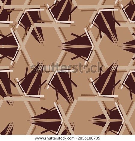 Textile motif seamless pattern. Abstract line shape geometric motif basic pattern continuous background. Man shirt all over print block. 