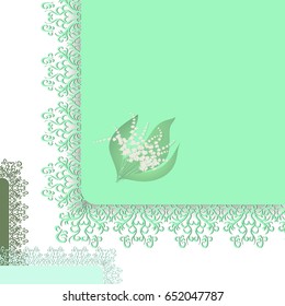 Textile napkin with embroidery, vector illustration