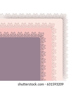 Textile napkin with lace, vector illustration