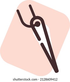 Aguja textil, ilustración, vector sobre un fondo blanco.