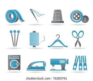 Textile Objects And Industry   Icons - Vector Icon Set