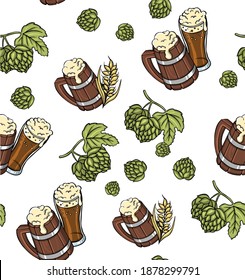 textile ornament beer seamless pattern memphis style outline line bundle set background download