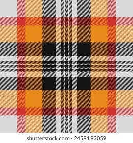 Textile pattern background of plaid vector tartan with a fabric texture check seamless in gainsboro and black colors.