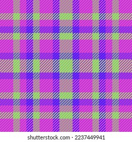 Textile pattern background. Tartan texture check. Fabric seamless plaid vector in pink and violet colors.