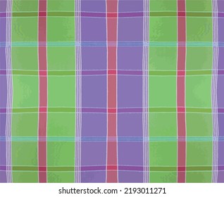 Textile pattern background.
Thai loincloth pattern vector illustration.
Rainbow Plaid, checkered, tartan seamless pattern suitable for fashion textiles and graphics.
Green and purple tone.