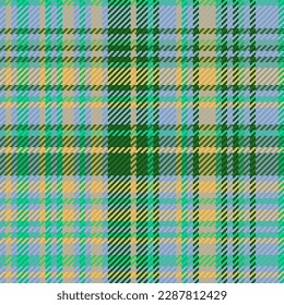 Textile pattern check. Tartan plaid vector. Fabric seamless texture background in amber and turquoise colors.