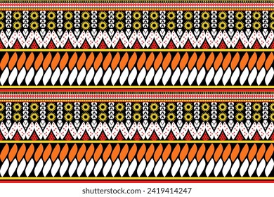 textile pattern design fabric pattern ethnic tribal pattern flower black yellow white red geometry circle triangle vector background for paint textile carpet blanket pillow linoleum background repeat