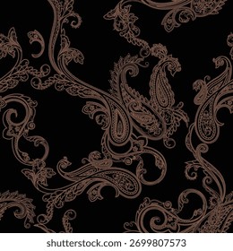  design de padrão têxtil, Paisleys Tradicional Mágica Padrão Sem Costura para design de papel de parede ou impressão têxtil de tecido.