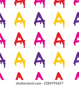 Textile pattern design and wallpaper Colorful Dripping Letter, 3D letter great for T- shirts; room decorations and accessories.