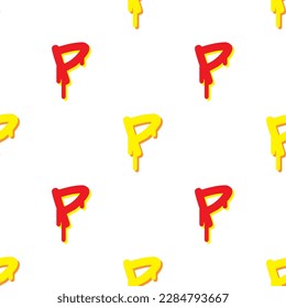 Textile pattern design and wallpaper Colorful Dripping Letter, 3D letter great for T- shirts; room decorations and accessories.