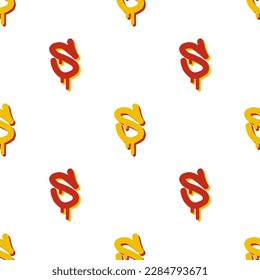 Textile pattern design and wallpaper Colorful Dripping Letter, 3D letter great for T- shirts; room decorations and accessories.