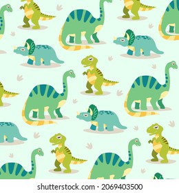 textile pattern with green dinosaurs