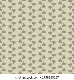 Textile pattern, in shades of gray, made of fan-shaped spots. Wallpaper texture.
