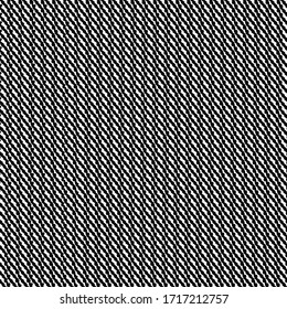 Textile pattern with slightly wavy oblique stripes. Twill texture. Graphics in black and white.