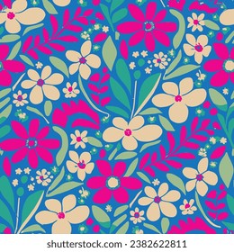 Diseño de flores de vectores de patrón textil