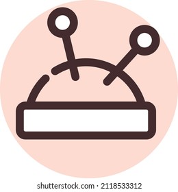 Cuchillo de anclaje textil, ilustración, vector sobre fondo blanco.