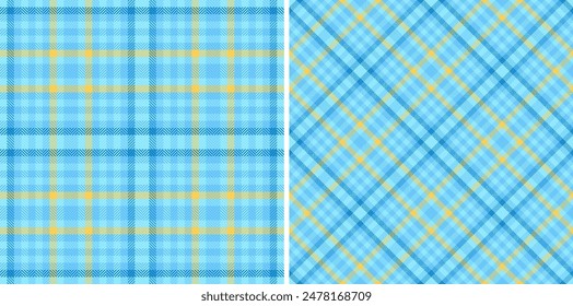 Textile plaid seamless of fabric check vector with a texture tartan pattern background set in happy colors.