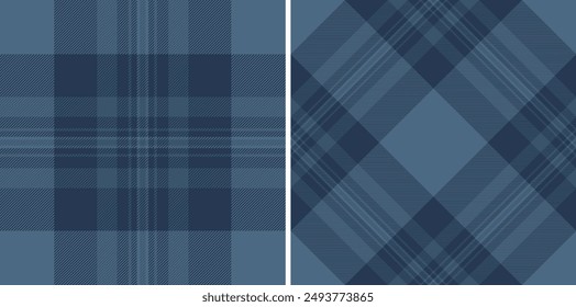 Textile plaid tartan of pattern fabric check with a seamless vector texture background. Set in cold colours. Scrapbook ideas for creative projects.