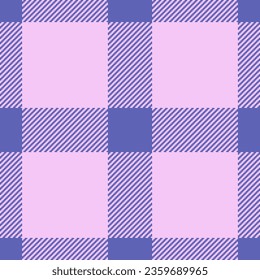 Textile plaid texture of check fabric tartan with a pattern seamless background vector in blue and light colors.