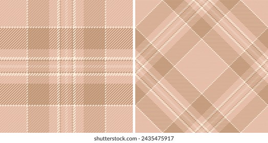 Textile plaid texture of fabric vector pattern with a tartan seamless check background. Set in skin colours. Textured wall paint.