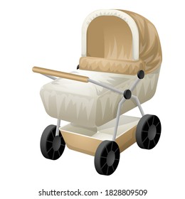 Textile pram baby icon. Cartoon of textile pram baby vector icon for web design isolated on white background