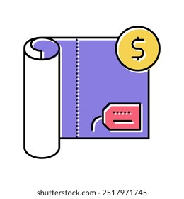 Vector de icono de color de Precio textil. signo de Precio textil. ilustración de símbolo aislado