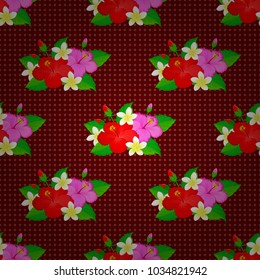 Textile print for bed linen, jacket, package design, fabric and fashion concepts. Abstract vector seamless pattern flower design in pink, red and green colors. Floral seamless pattern.