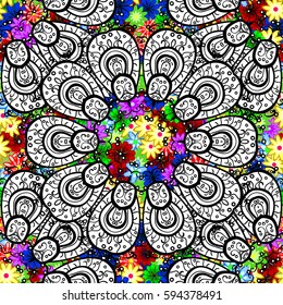 Textile print for bed linen, jacket, package design, fabric and fashion concepts. Abstract vector seamless pattern flower design colorful. Floral seamless pattern with watercolor effect.