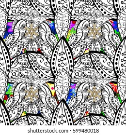 Textile print for bed linen, jacket, package design, fabric and fashion concepts. Abstract vector seamless pattern flower design in colors. Floral seamless pattern with watercolor effect.
