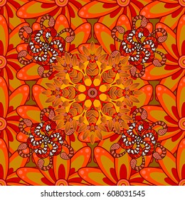 Textile print for bed linen, jacket, package design, fabric and fashion concepts. Abstract vector seamless pattern flower design in colors. Floral seamless pattern with watercolor effect.