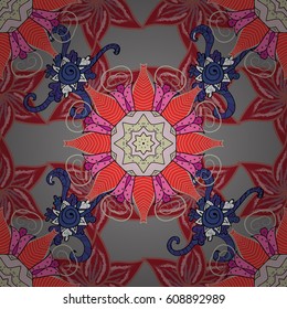 Textile print for bed linen, jacket, package design, fabric and fashion concepts. Abstract vector seamless pattern flower design in colors. Floral seamless pattern with watercolor effect.