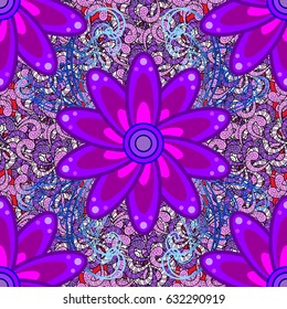 Textile print for bed linen, jacket, package design, fabric and fashion concepts. Abstract vector seamless pattern flower design in red colors. Floral seamless pattern with watercolor effect.