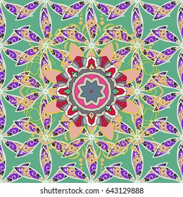 Textile print for bed linen, jacket, package design, fabric and fashion concepts. Abstract vector seamless pattern flower design in blue colors. Floral seamless pattern with watercolor effect.