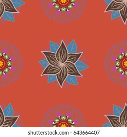 Textile print for bed linen, jacket, package design, fabric and fashion concepts. Abstract vector seamless pattern flower design in blue colors. Floral seamless pattern with watercolor effect.