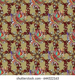 Textile print for bed linen, jacket, package design, fabric and fashion concepts. Abstract vector seamless pattern flower design in red colors. Floral seamless pattern with watercolor effect.