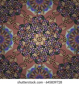 Textile print for bed linen, jacket, package design, fabric and fashion concepts. Abstract vector seamless pattern flower design in blue colors. Floral seamless pattern with watercolor effect.