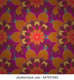 Textile print for bed linen, jacket, package design, fabric and fashion concepts. Abstract vector seamless pattern flower design in blue and pink colors. Floral seamless pattern with watercolor effect