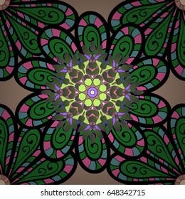 Textile print for bed linen, jacket, package design, fabric and fashion concepts. Abstract vector seamless pattern flower design in colors. Floral seamless pattern with watercolor effect.