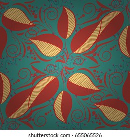 Textile print for bed linen, jacket, package design, fabric and fashion concepts. Abstract vector seamless pattern leaf design in colors. Floral seamless pattern with watercolor effect.