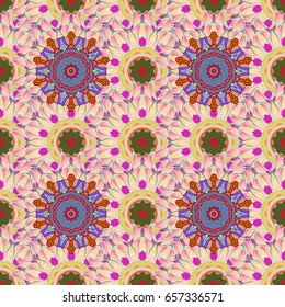 Textile print for bed linen, jacket, package design, fabric and fashion concepts. Abstract vector seamless pattern flower design in colors. Floral seamless pattern with watercolor effect.