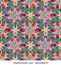 Textile print for bed linen, jacket, package design, fabric and fashion concepts. Abstract vector seamless pattern flower design in colors. Floral seamless pattern with watercolor effect.