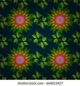 Textile print for bed linen, jacket, package design, fabric and fashion concepts. Abstract vector seamless pattern flower design in colors. Floral seamless pattern with watercolor effect.