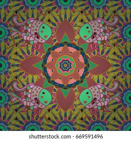 Textile print for bed linen, jacket, package design, fabric and fashion concepts. Abstract vector seamless pattern flower design in colors. Floral seamless pattern with watercolor effect.