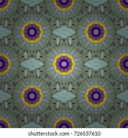Textile print for bed linen, jacket, package design, fabric and fashion concepts. Seamless pattern ethnic design. Marine background with flowers, seashells, mandalas and watercolor effect.