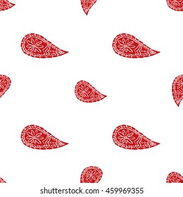 Textile print in dark red color