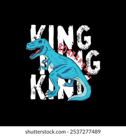 textile print design for boy fashion as vector with wild dinosaur drawing