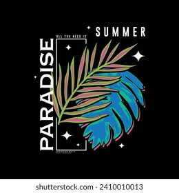 textile print design with tropical lead drawing as vector